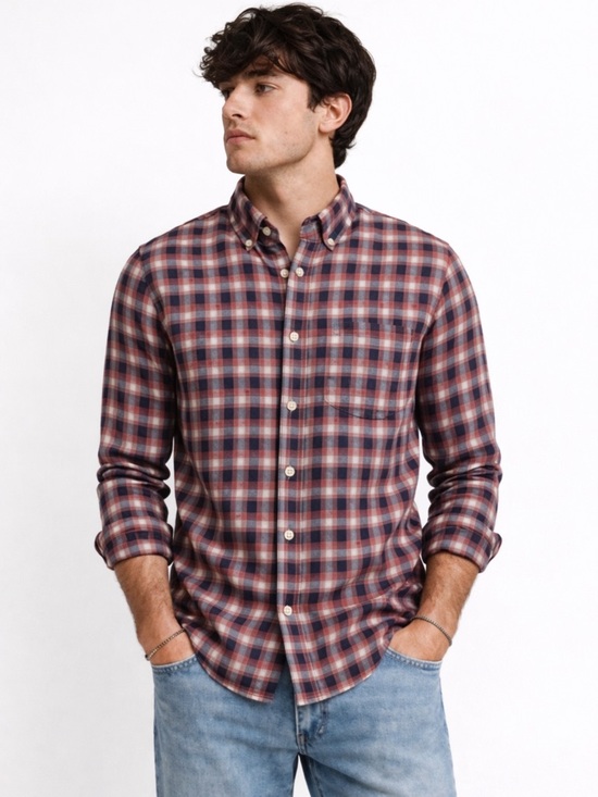 Abercrombie & Fitch Other - Abercrombie & Fitch Men’s Red Blue Plaid Muscle Fit Button-Down Shirt – Size M